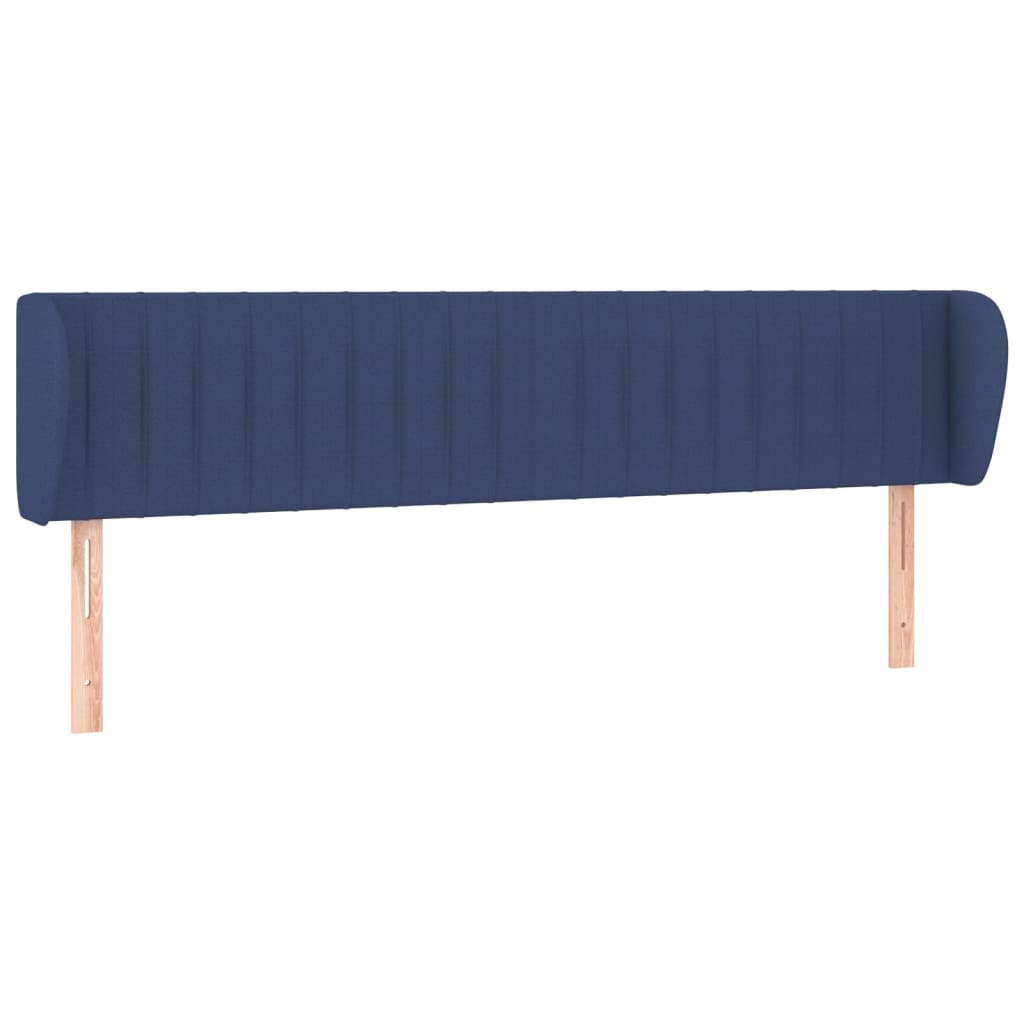 vidaXL Tăblie de pat cu aripioare, albastru, 163x23x78/88 cm textil vidaXL Tăblie de pat cu aripioare, albastru, 163x23x78/88 cm textil