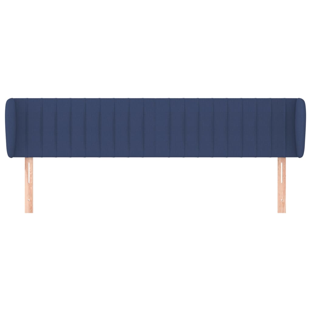vidaXL Tăblie de pat cu aripioare, albastru, 163x23x78/88 cm textil vidaXL Tăblie de pat cu aripioare, albastru, 163x23x78/88 cm textil