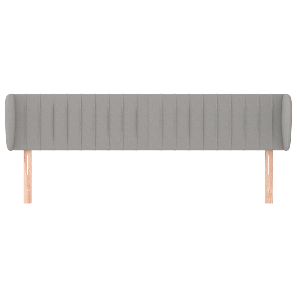 vidaXL Tăblie de pat cu aripioare gri deschis 183x23x78/88 cm textil