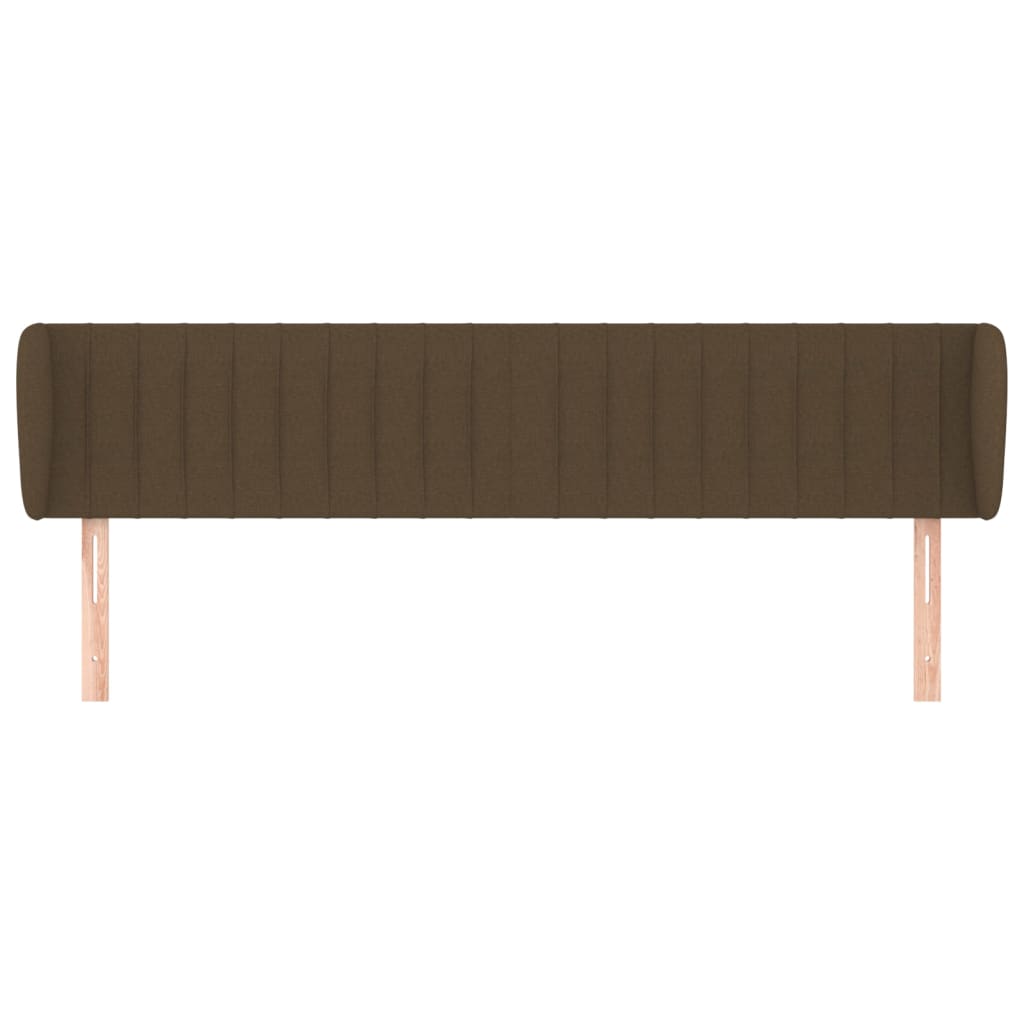 vidaXL Tăblie de pat cu aripioare maro închis 183x23x78/88 cm textil