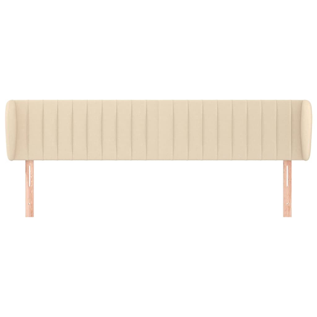 vidaXL Tăblie de pat cu aripioare crem 183x23x78/88 cm material textil vidaXL Tăblie de pat cu aripioare crem 183x23x78/88 cm material textil