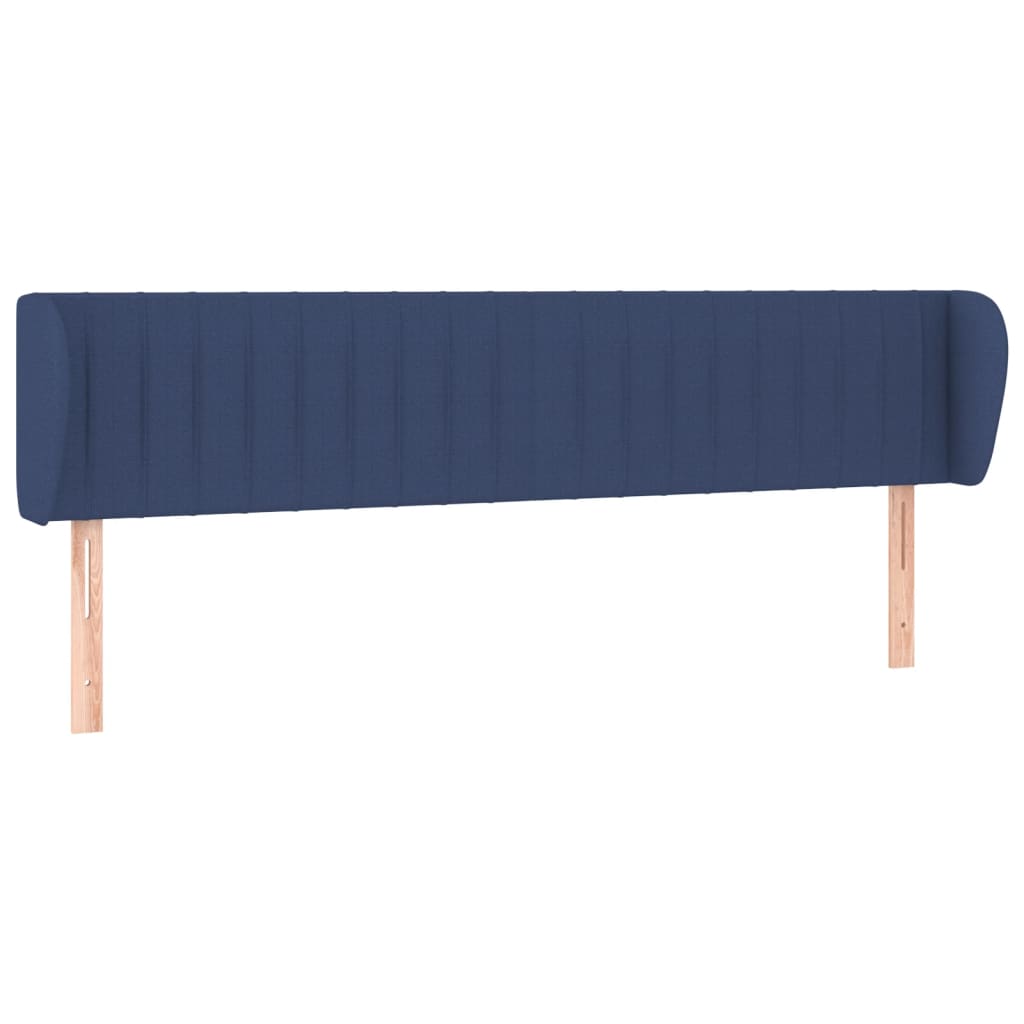 vidaXL Tăblie de pat cu aripioare, albastru, 183x23x78/88 cm textil