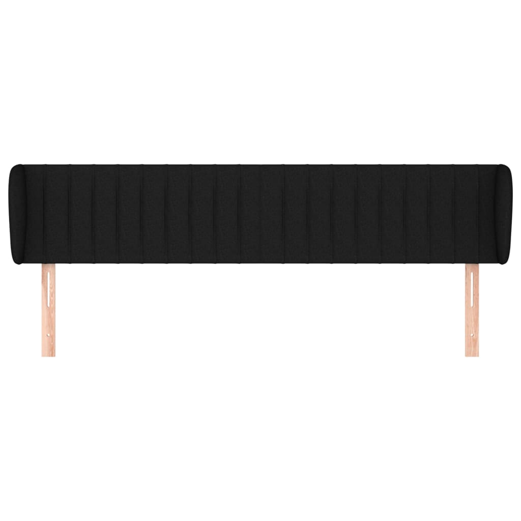 vidaXL Tăblie de pat cu aripioare negru 203x23x78/88 cm textil