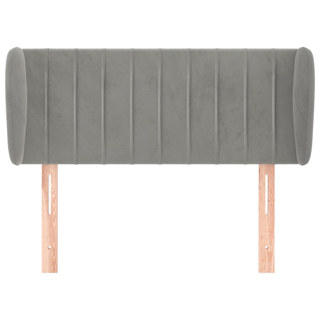 vidaXL Tăblie de pat cu aripioare gri deschis 83x23x78/88 cm catifea