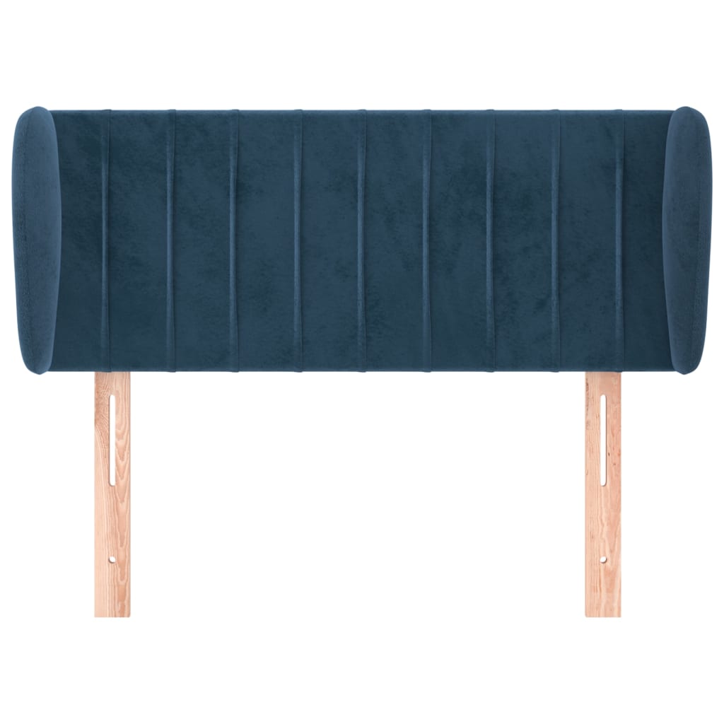 vidaXL Tăblie pat cu aripioare albastru închis 83x23x78/88 cm catifea