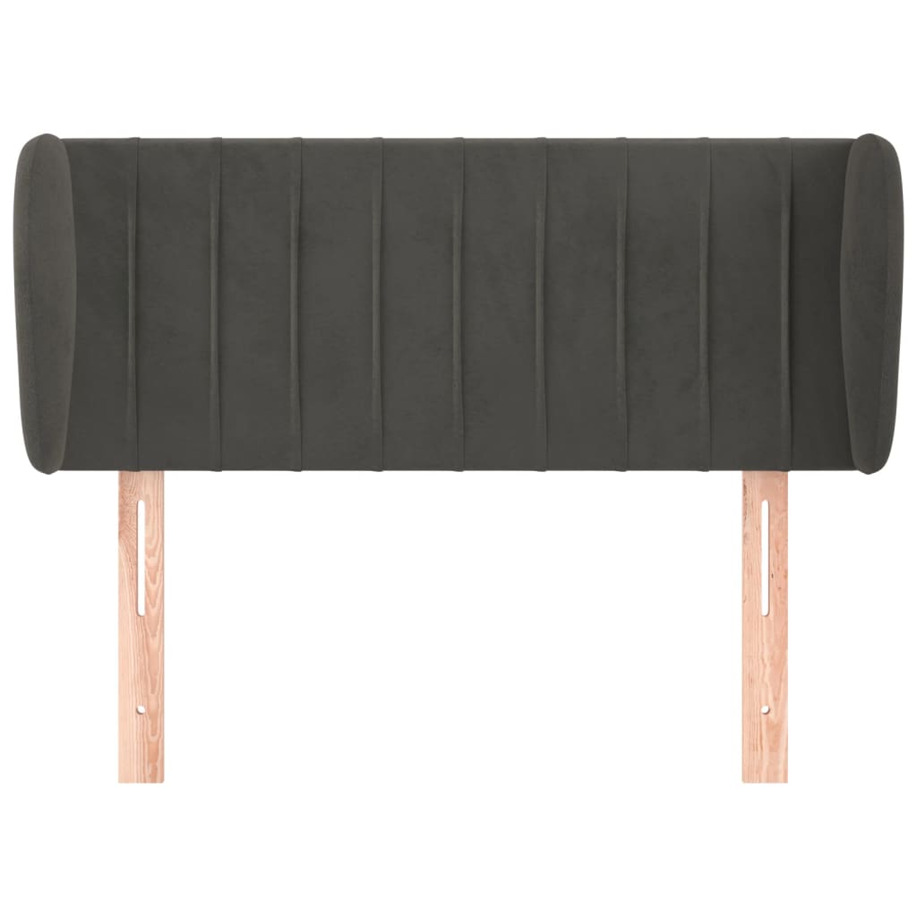 vidaXL Tăblie de pat cu aripioare gri închis 93x23x78/88 cm catifea