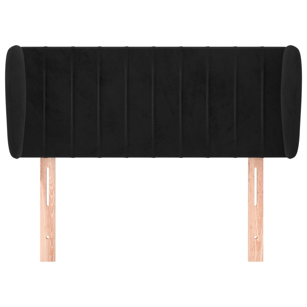 vidaXL Tăblie de pat cu aripioare negru 93x23x78/88 cm catifea