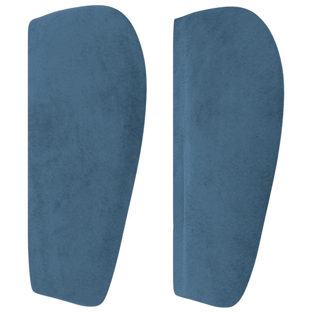 vidaXL Tăblie pat cu aripioare albastru închis 93x23x78/88 cm textil