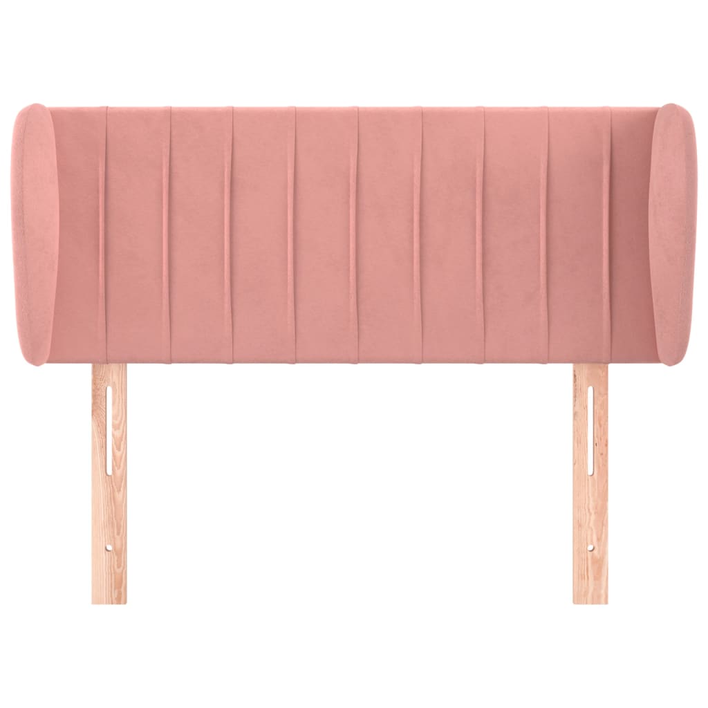 vidaXL Tăblie de pat cu aripioare roz 93x23x78/88 cm catifea