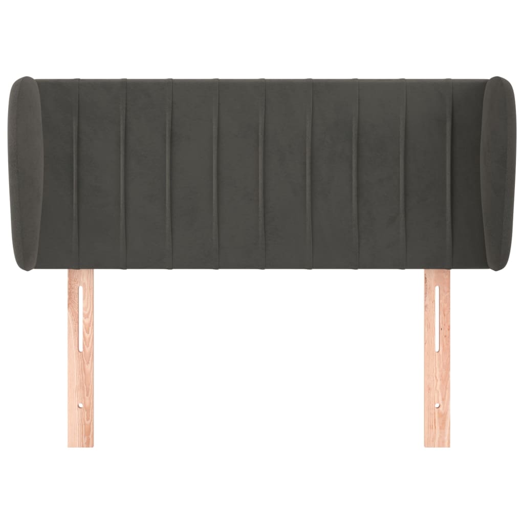 vidaXL Tăblie de pat cu aripioare gri închis 103x23x78/88 cm catifea