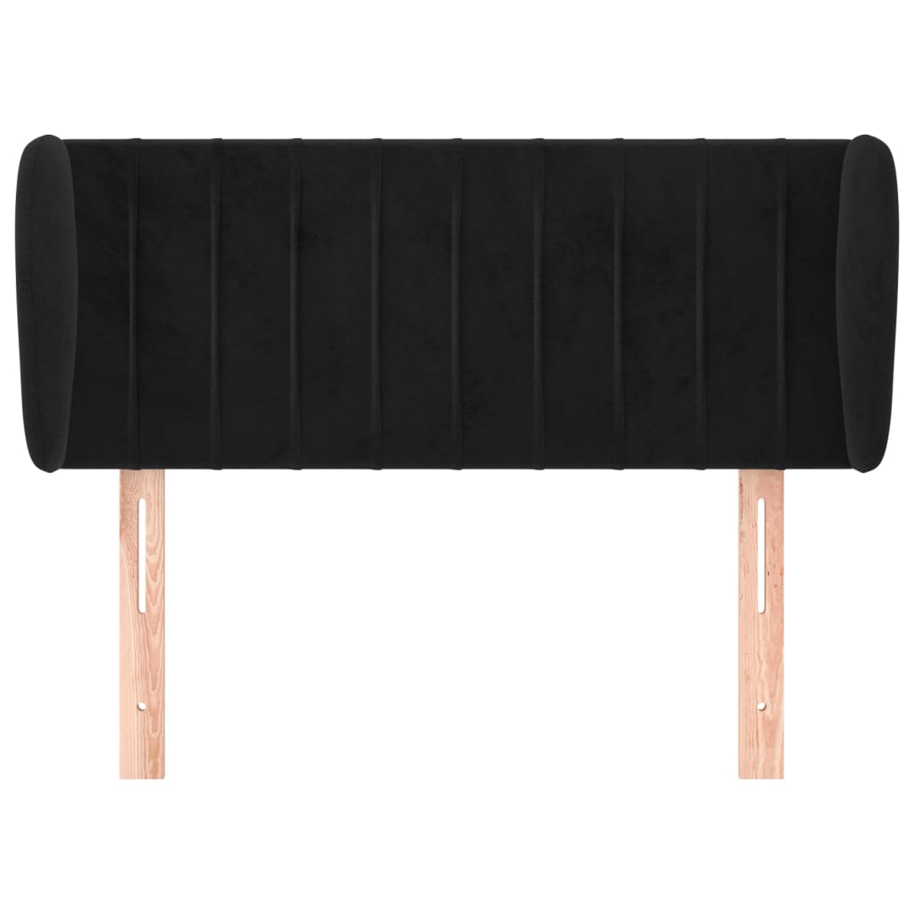vidaXL Tăblie de pat cu aripioare negru 103x23x78/88 cm catifea vidaXL Tăblie de pat cu aripioare negru 103x23x78/88 cm catifea