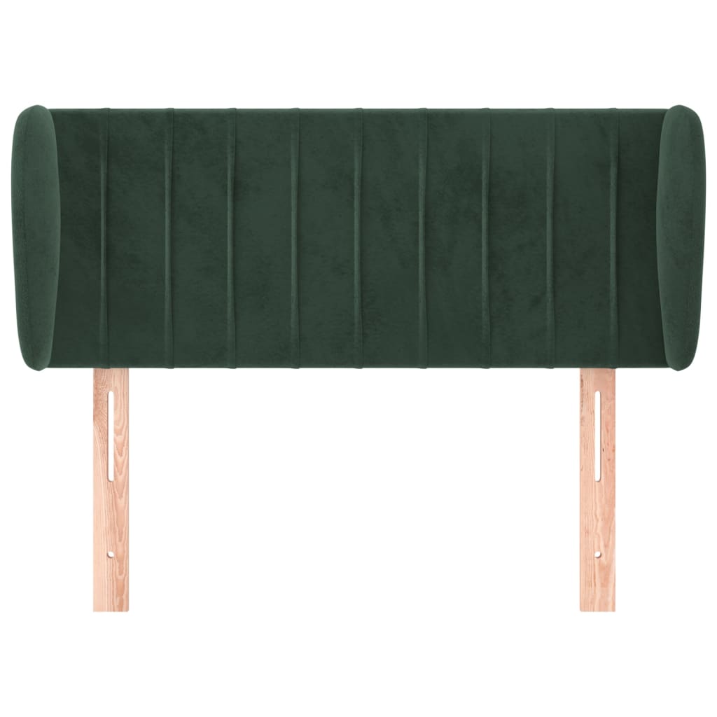 vidaXL Tăblie de pat cu aripioare verde închis 103x23x78/88 cm catifea