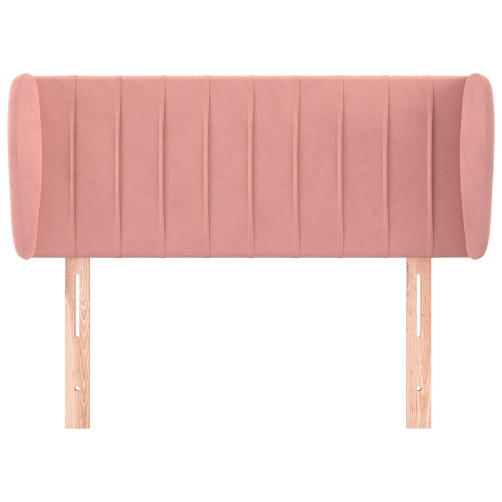 vidaXL Tăblie de pat cu aripioare roz 103x23x78/88 cm catifea