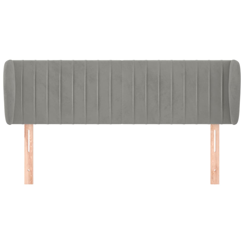 vidaXL Tăblie de pat cu aripioare gri deschis 147x23x78/88 cm catifea