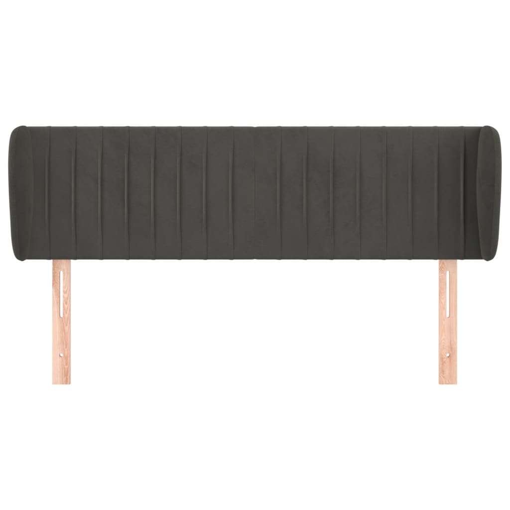 vidaXL Tăblie de pat cu aripioare gri închis 147x23x78/88 cm catifea vidaXL Tăblie de pat cu aripioare gri închis 147x23x78/88 cm catifea