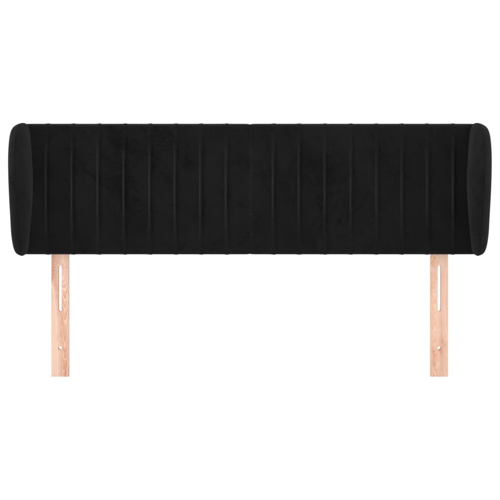 vidaXL Tăblie de pat cu aripioare negru 147x23x78/88 cm catifea
