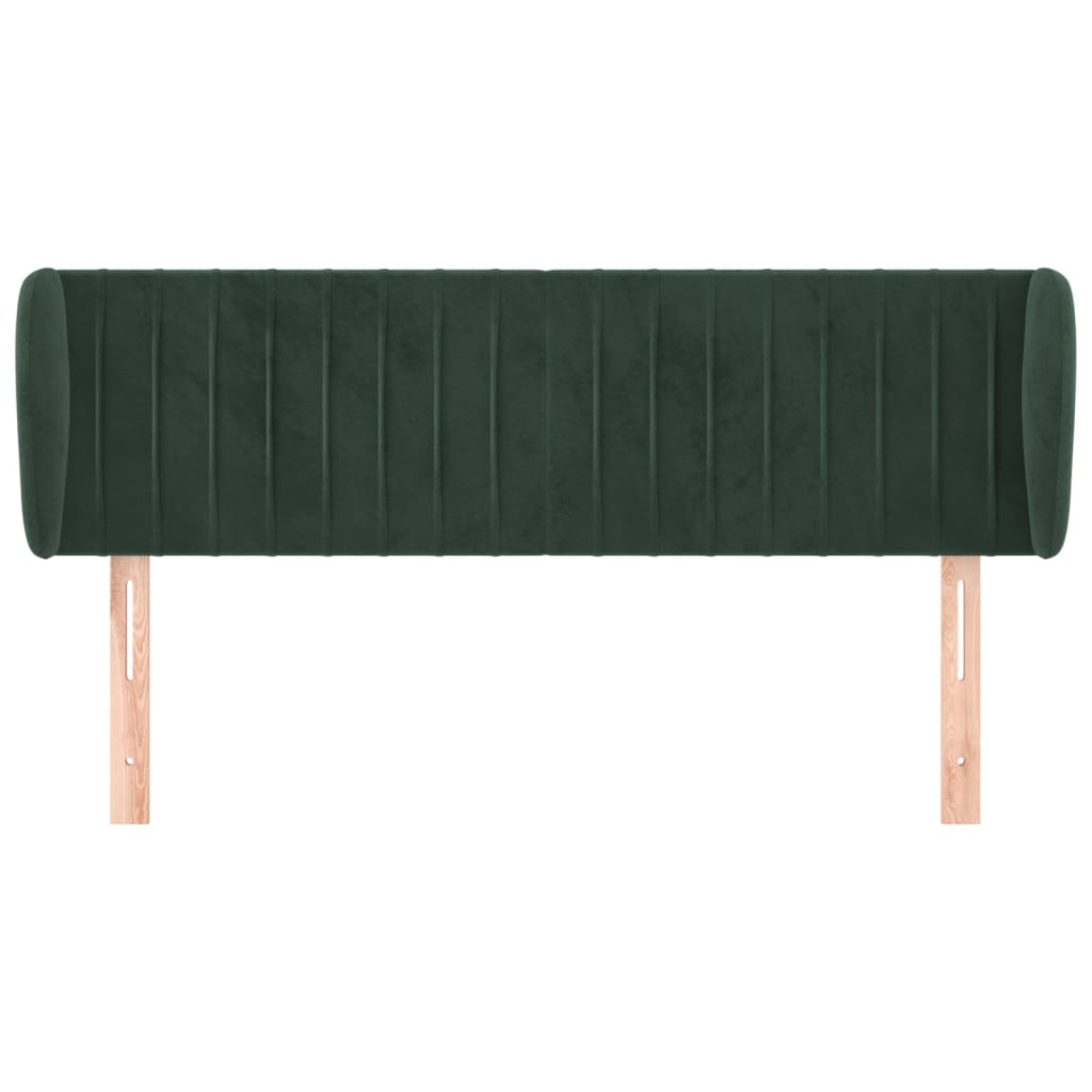 vidaXL Tăblie de pat cu aripioare verde închis 147x23x78/88 cm catifea