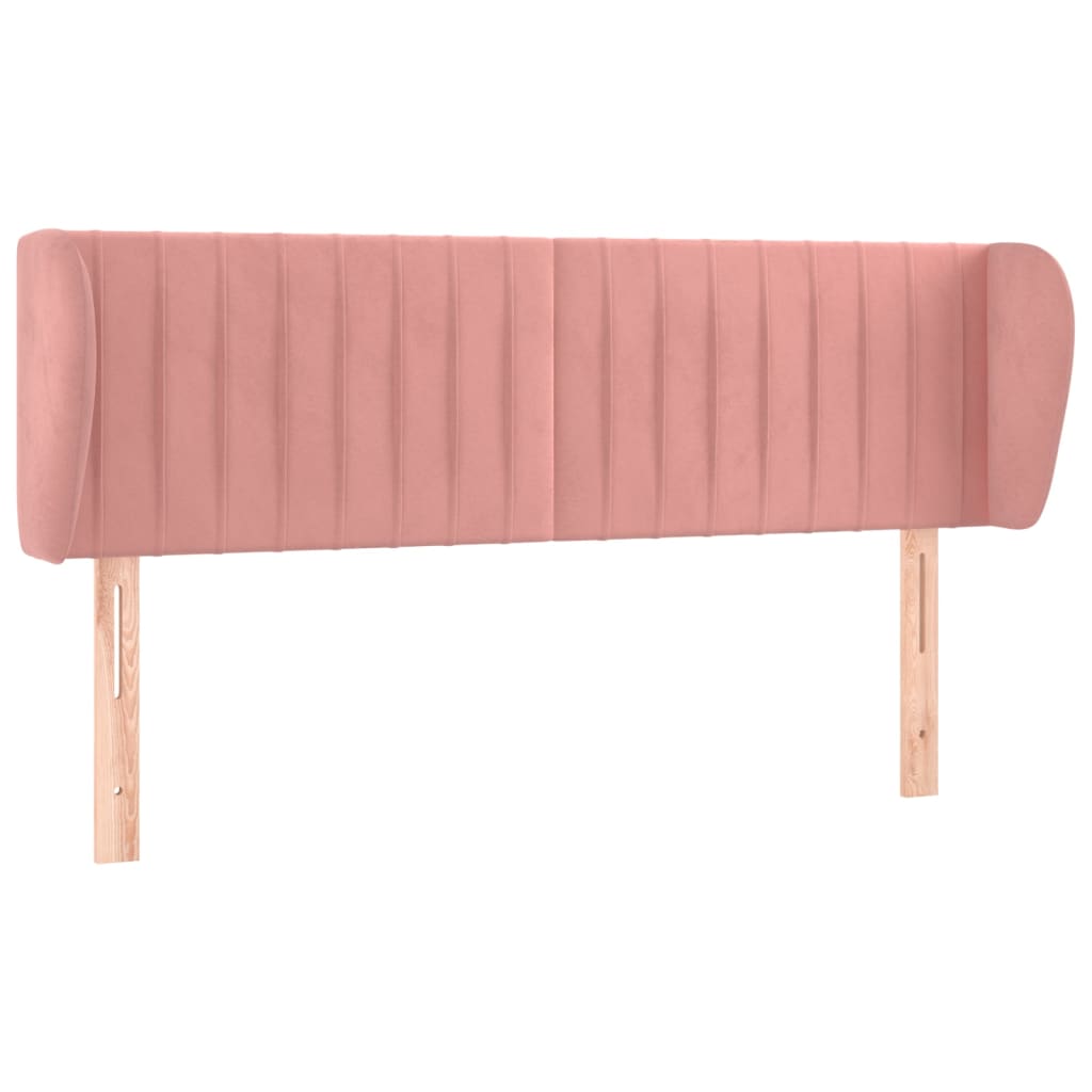 vidaXL Tăblie de pat cu aripioare roz 147x23x78/88 cm catifea