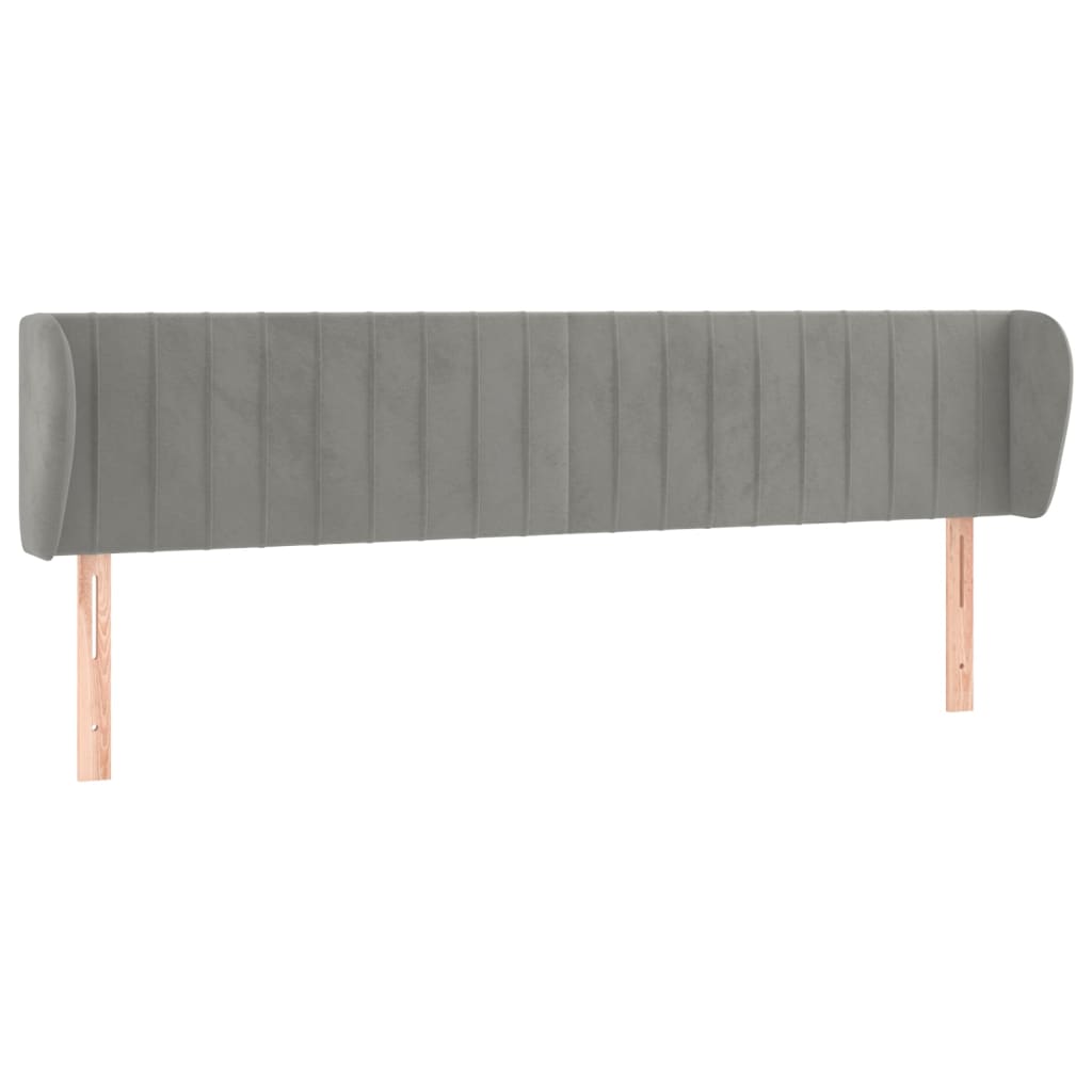 vidaXL Tăblie de pat cu aripioare gri deschis 163x23x78/88 cm catifea