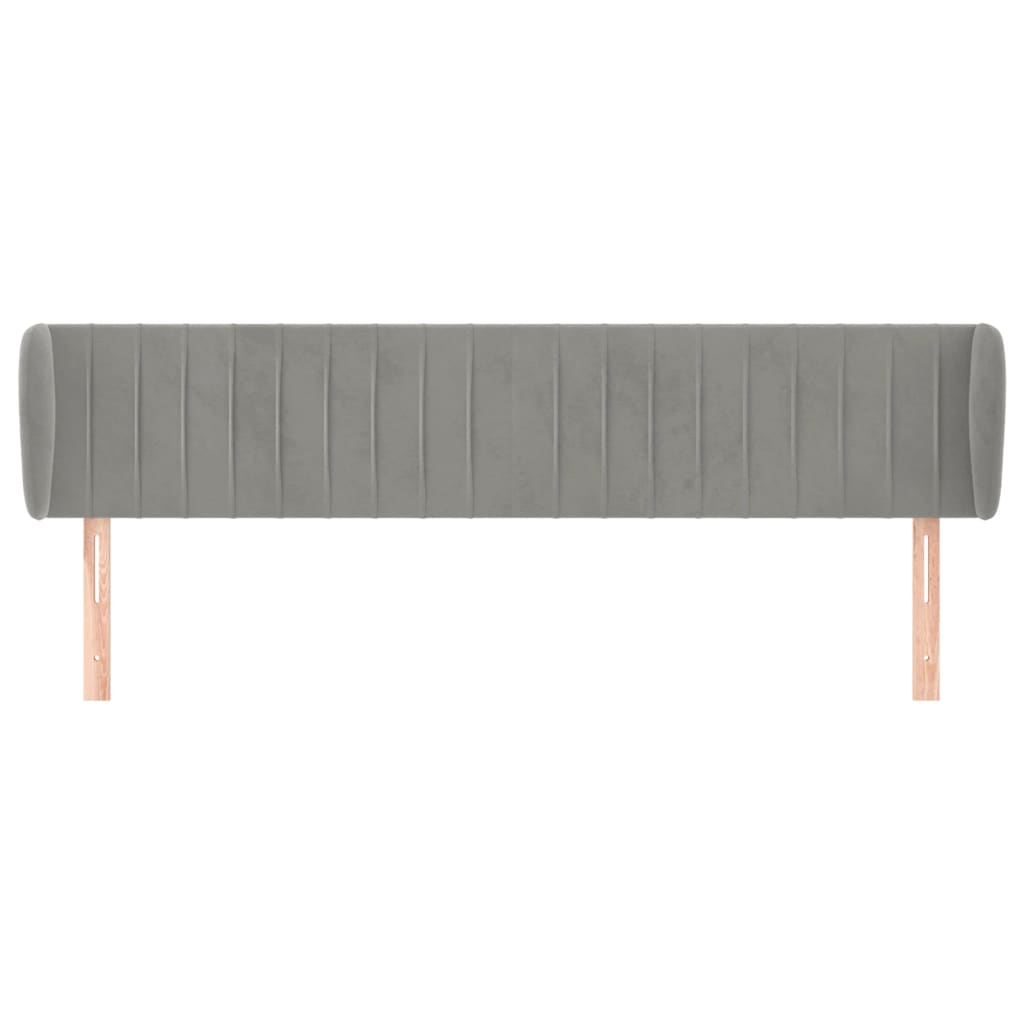 vidaXL Tăblie de pat cu aripioare gri deschis 163x23x78/88 cm catifea
