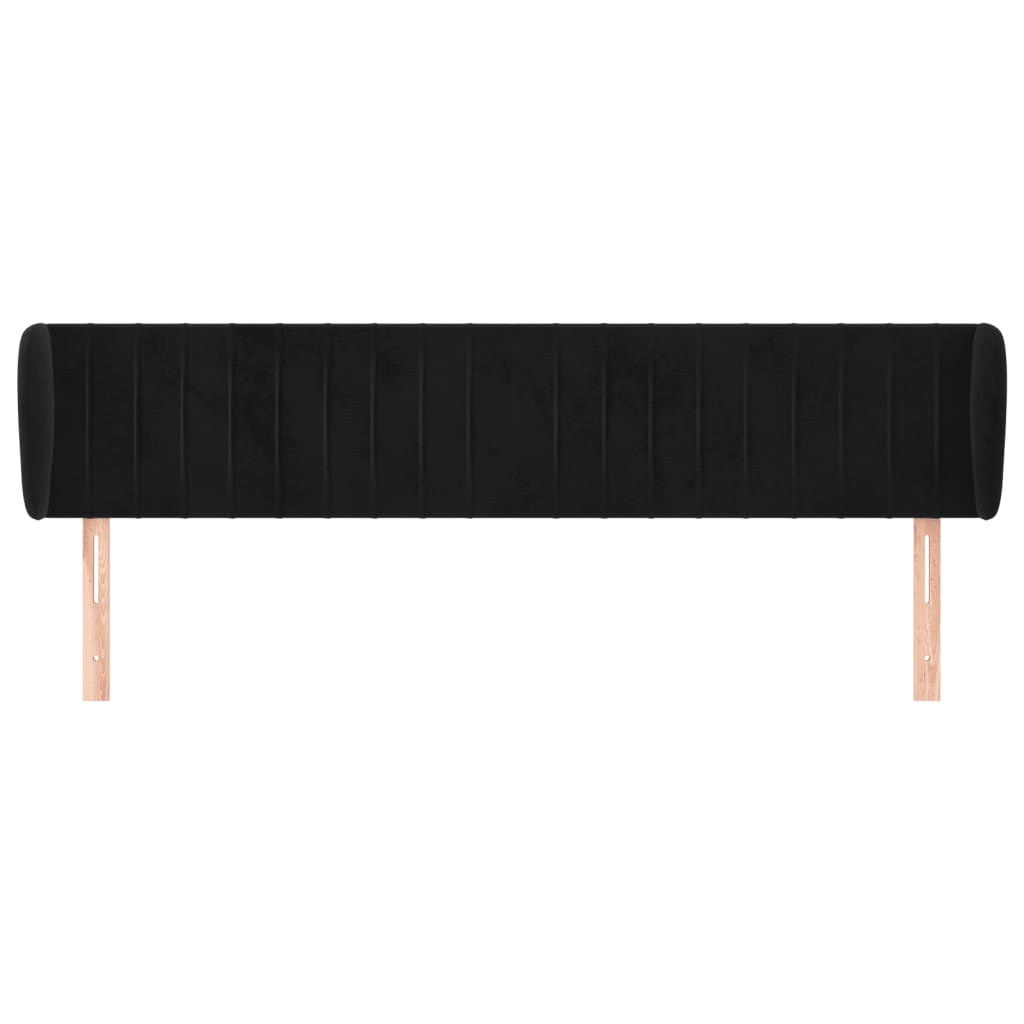 vidaXL Tăblie de pat cu aripioare negru 163x23x78/88 cm catifea