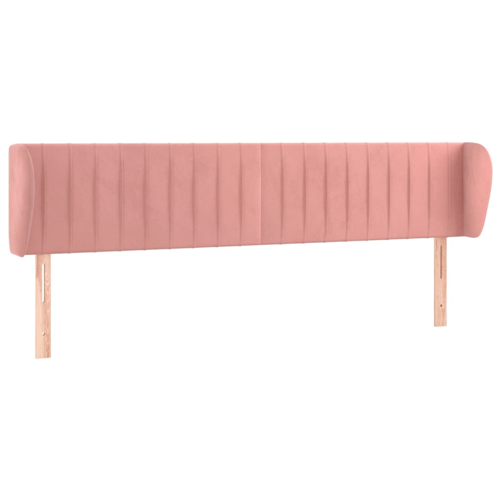 vidaXL Tăblie de pat cu aripioare roz 163x23x78/88 cm catifea