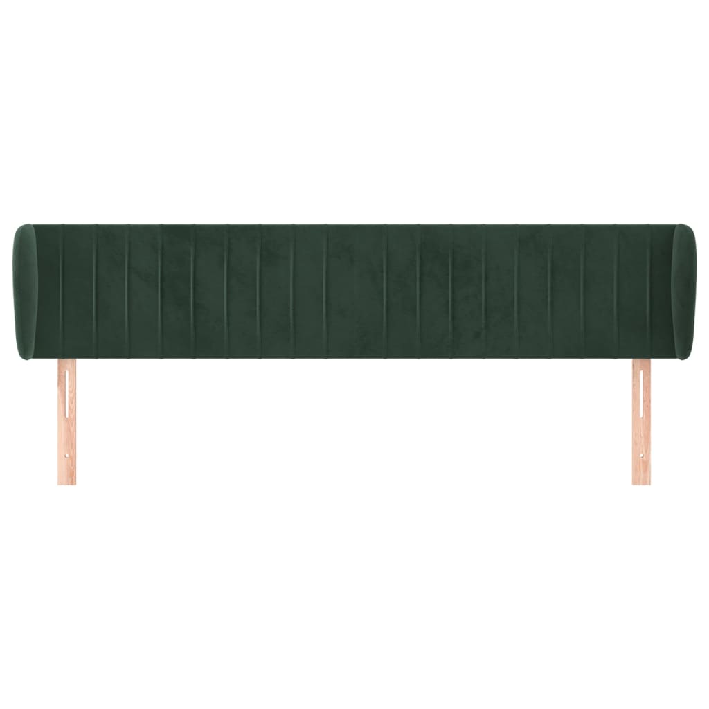 vidaXL Tăblie de pat cu aripioare verde închis 183x23x78/88 cm catifea