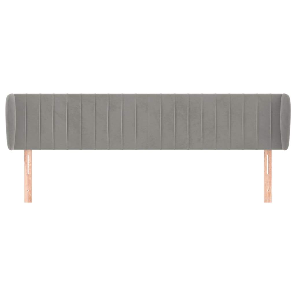 vidaXL Tăblie de pat cu aripioare gri deschis 203x23x78/88 cm catifea vidaXL Tăblie de pat cu aripioare gri deschis 203x23x78/88 cm catifea