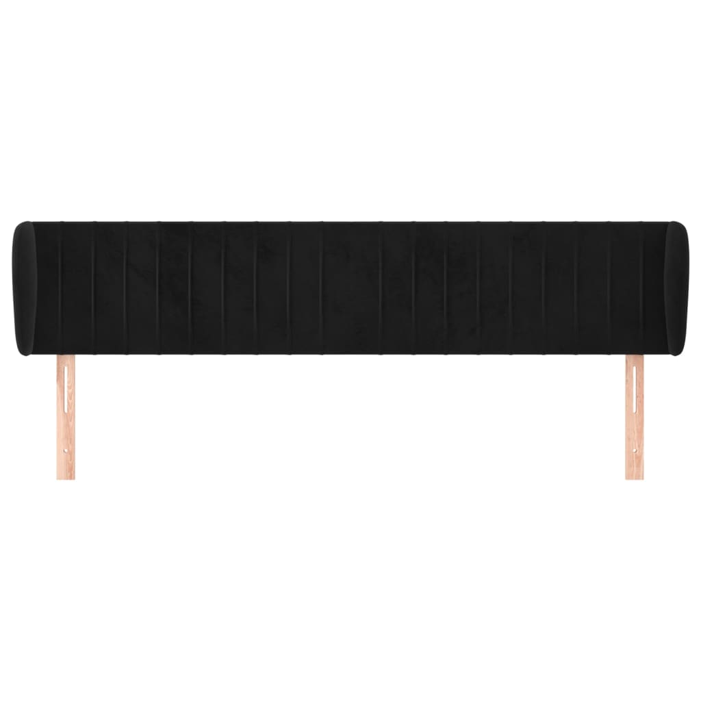 vidaXL Tăblie de pat cu aripioare negru 203x23x78/88 cm catifea