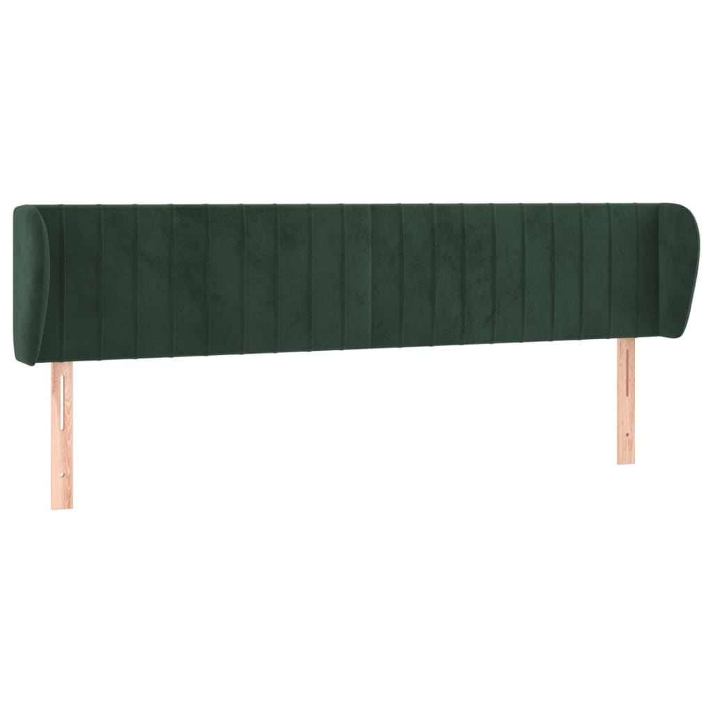 vidaXL Tăblie de pat cu aripioare verde închis 203x23x78/88 cm catifea