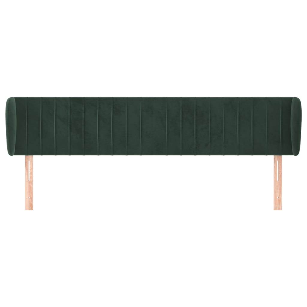 vidaXL Tăblie de pat cu aripioare verde închis 203x23x78/88 cm catifea