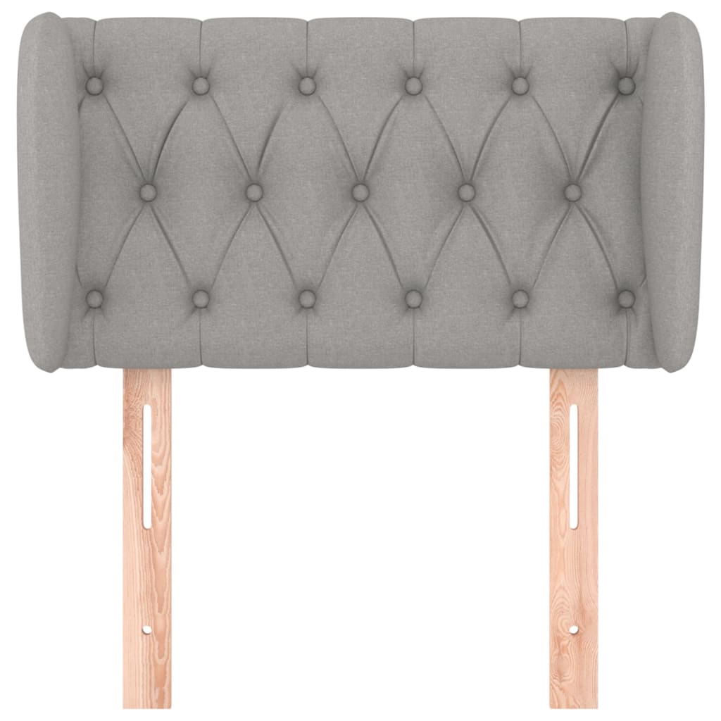 vidaXL Tăblie de pat cu aripioare gri deschis 83x23x78/88 cm textil