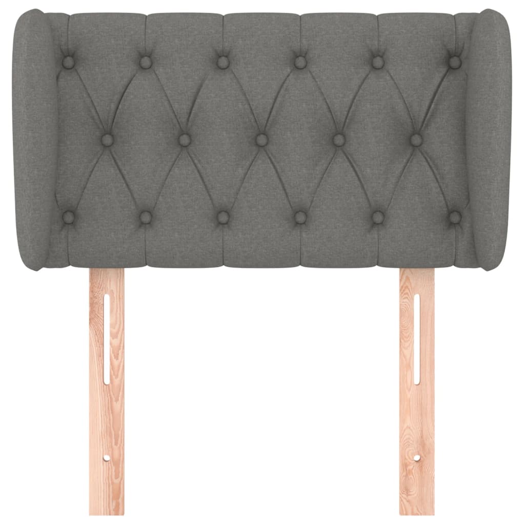 vidaXL Tăblie de pat cu aripioare gri închis 83x23x78/88 cm textil