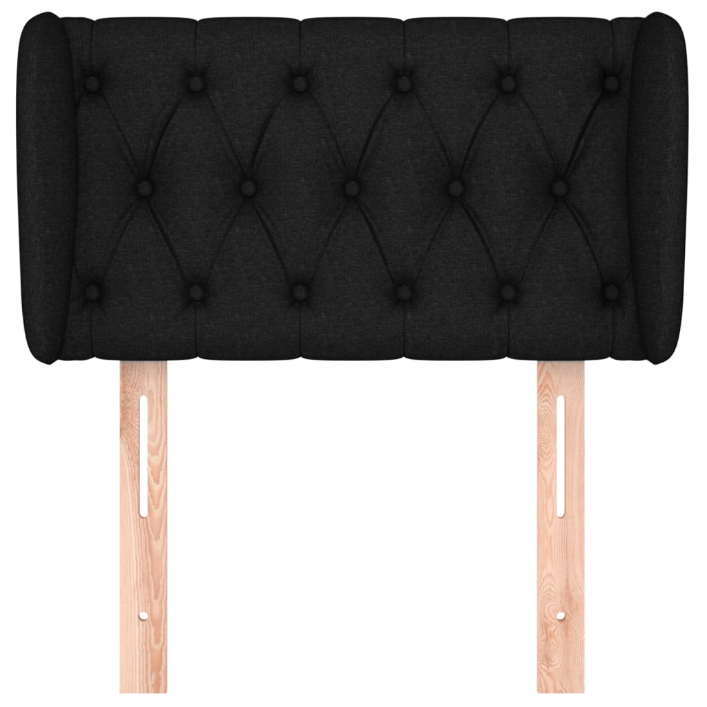 vidaXL Tăblie de pat cu aripioare negru 83x23x78/88 cm material textil