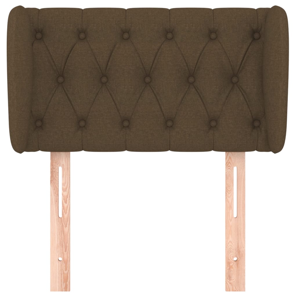 vidaXL Tăblie de pat cu aripioare maro închis 83x23x78/88 cm textil