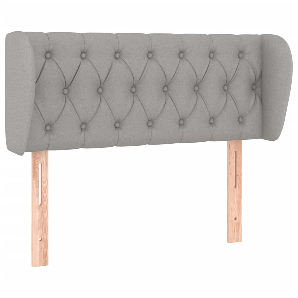 vidaXL Tăblie de pat cu aripioare gri deschis 93x23x78/88 cm textil