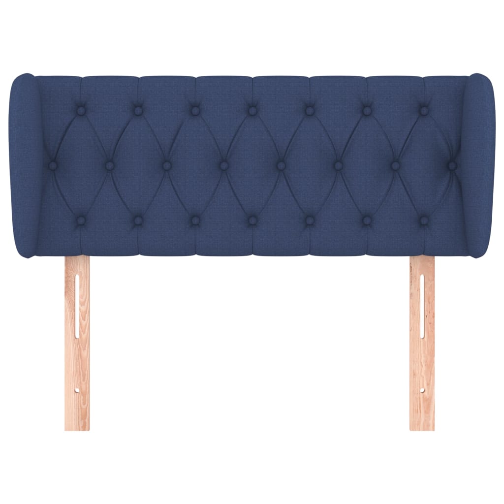 vidaXL Tăblie de pat cu aripioare albastru 93x23x78/88 cm textil vidaXL Tăblie de pat cu aripioare albastru 93x23x78/88 cm textil