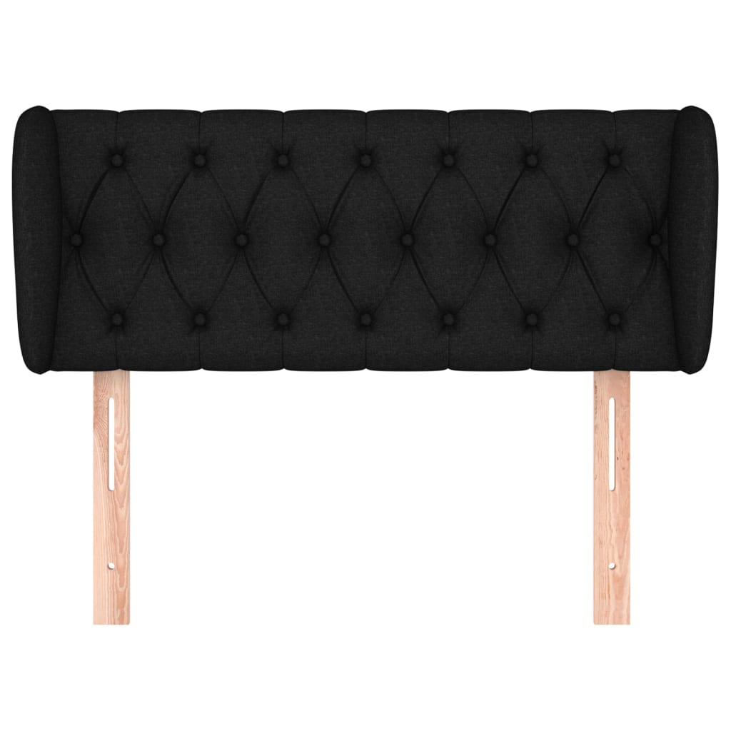 vidaXL Tăblie de pat cu aripioare negru 103x23x78/88 cm textil