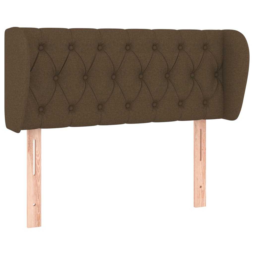 vidaXL Tăblie de pat cu aripioare maro închis 103x23x78/88 cm textil