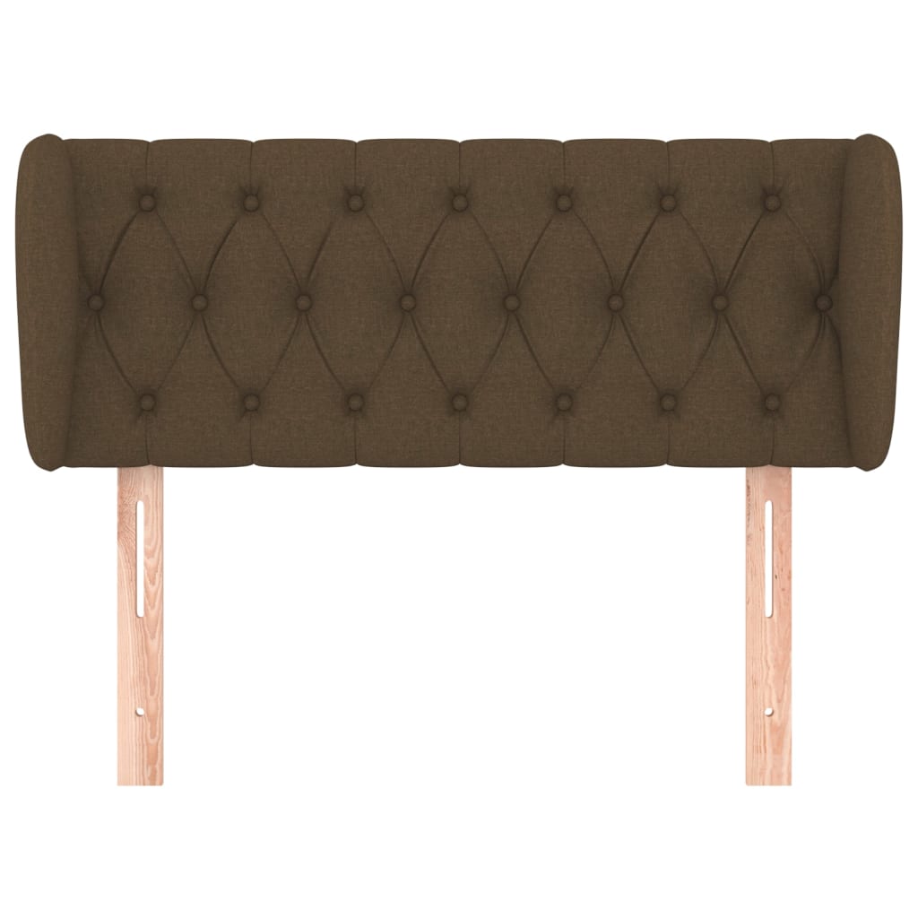 vidaXL Tăblie de pat cu aripioare maro închis 103x23x78/88 cm textil