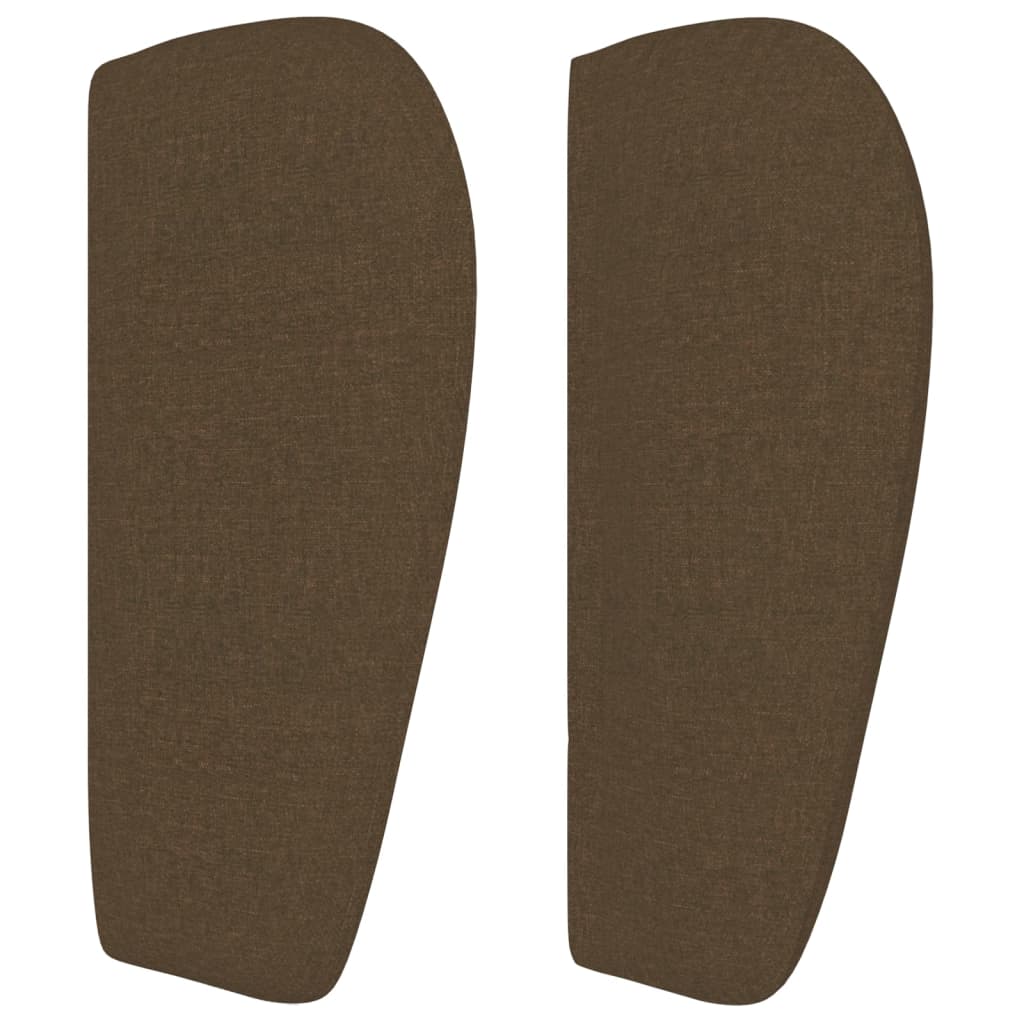 vidaXL Tăblie de pat cu aripioare maro închis 103x23x78/88 cm textil