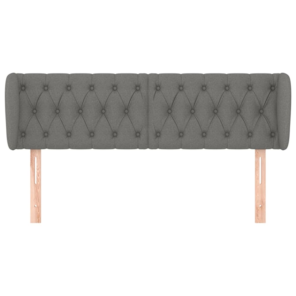 vidaXL Tăblie de pat cu aripioare gri închis 147x23x78/88 cm textil vidaXL Tăblie de pat cu aripioare gri închis 147x23x78/88 cm textil