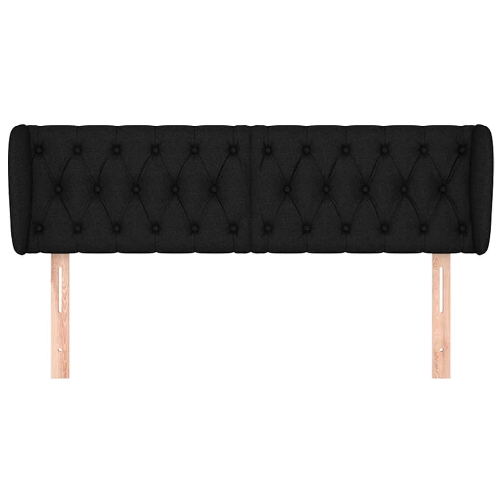 vidaXL Tăblie de pat cu aripioare negru 147x23x78/88 cm textil