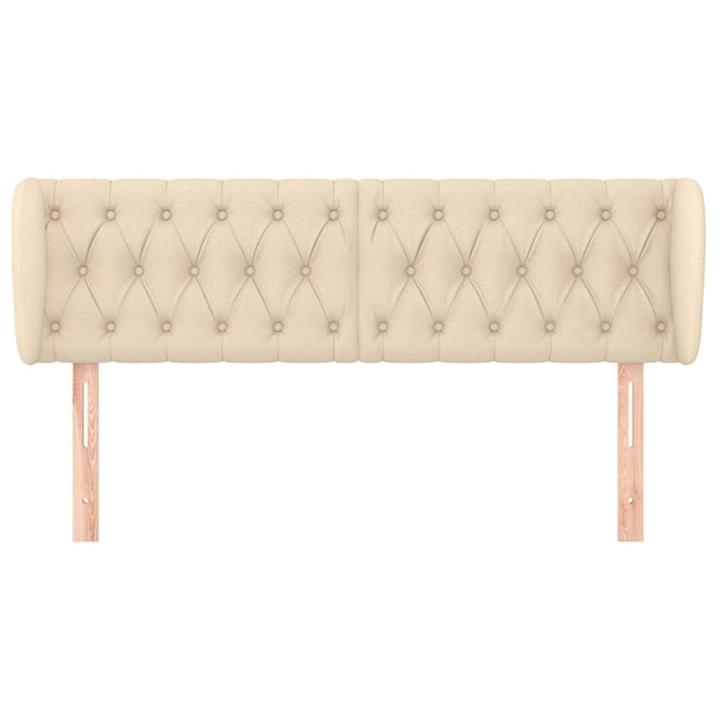 vidaXL Tăblie de pat cu aripioare crem 147x23x78/88 cm material textil vidaXL Tăblie de pat cu aripioare crem 147x23x78/88 cm material textil