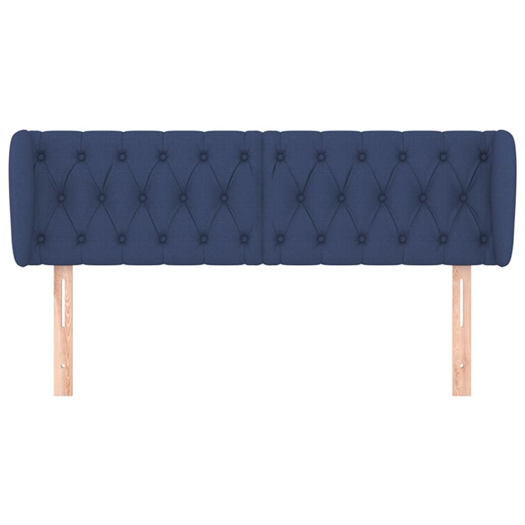 vidaXL Tăblie de pat cu aripioare, albastru, 147x23x78/88 cm textil vidaXL Tăblie de pat cu aripioare, albastru, 147x23x78/88 cm textil