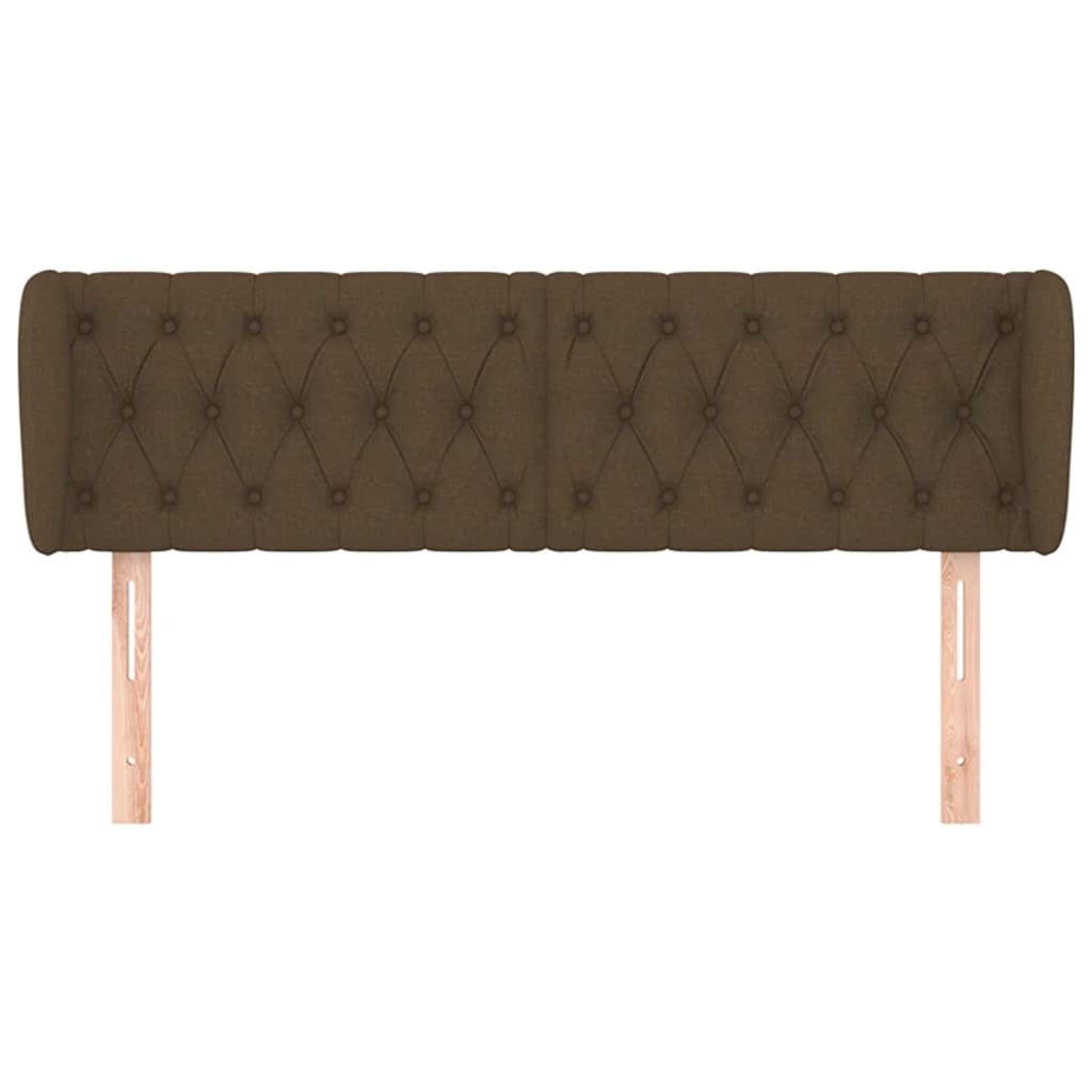 vidaXL Tăblie de pat cu aripioare maro închis 163x23x78/88 cm textil