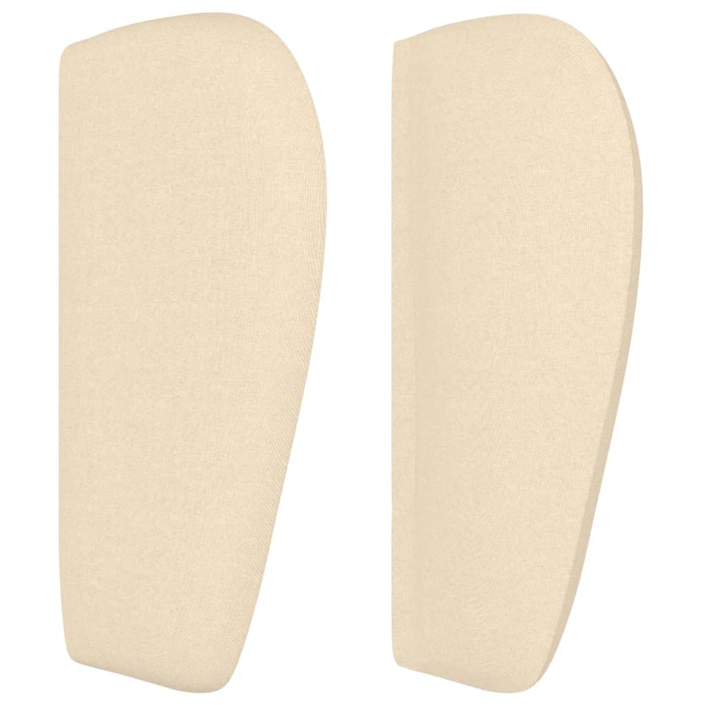 vidaXL Tăblie de pat cu aripioare crem 163x23x78/88 cm material textil vidaXL Tăblie de pat cu aripioare crem 163x23x78/88 cm material textil