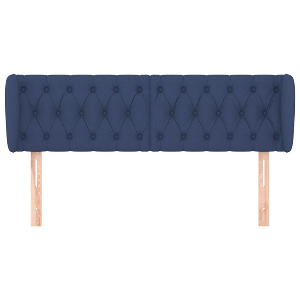 vidaXL Tăblie de pat cu aripioare, albastru, 163x23x78/88 cm textil vidaXL Tăblie de pat cu aripioare, albastru, 163x23x78/88 cm textil