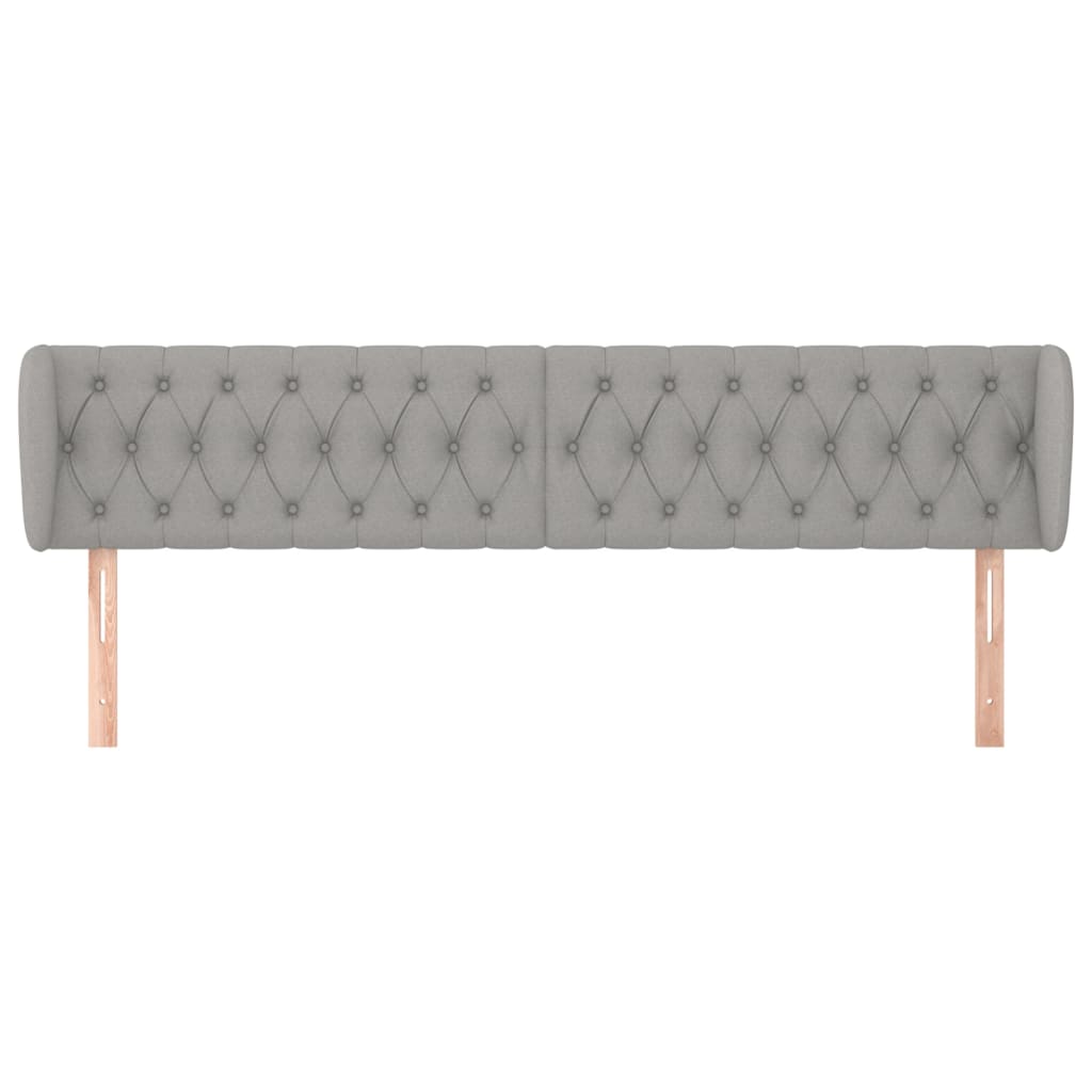 vidaXL Tăblie de pat cu aripioare gri deschis 183x23x78/88 cm textil