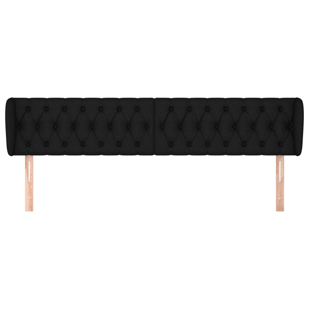 vidaXL Tăblie de pat cu aripioare negru 183x23x78/88 cm textil